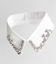 New Look White Gem Embellished Collar